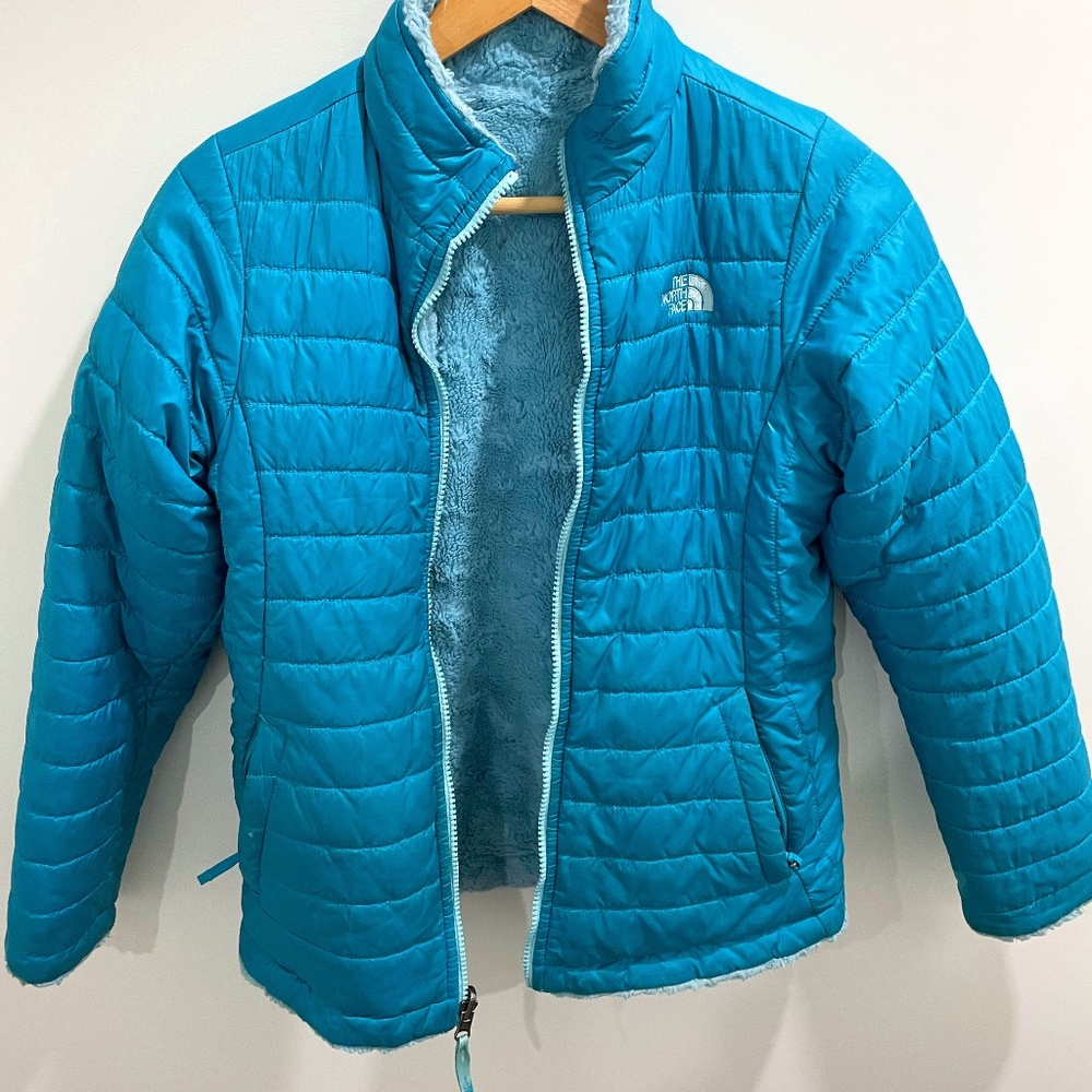 The North Face Reversible Mossbud Swirl Jacket Girls’ Large (14/16) Teal